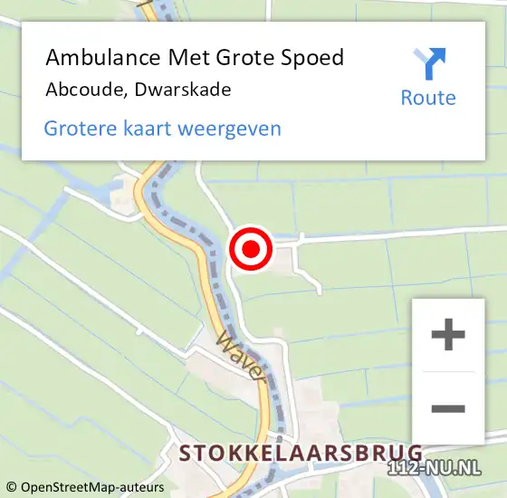 Locatie op kaart van de 112 melding: Ambulance Met Grote Spoed Naar Abcoude, Dwarskade op 1 december 2016 01:36