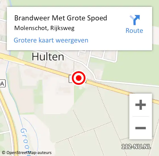 Locatie op kaart van de 112 melding: Brandweer Met Grote Spoed Naar Molenschot, Rijksweg op 2 december 2016 15:44