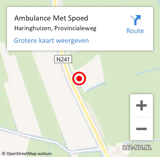 Locatie op kaart van de 112 melding: Ambulance Met Spoed Naar Haringhuizen, Provincialeweg op 3 december 2016 07:17