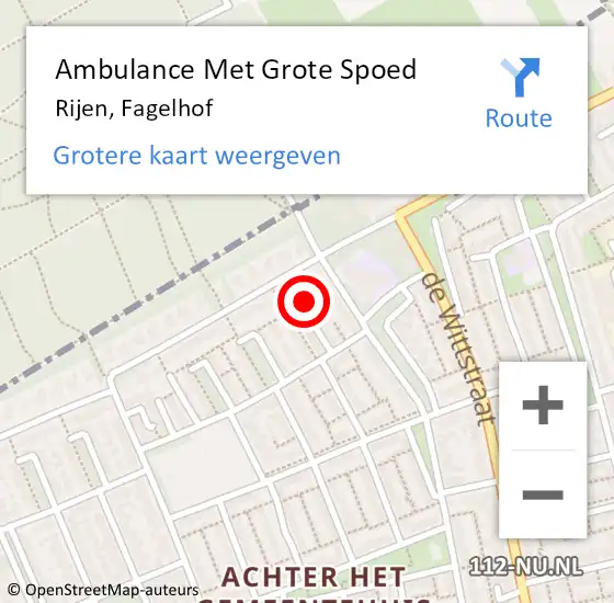 Locatie op kaart van de 112 melding: Ambulance Met Grote Spoed Naar Rijen, Fagelhof op 3 december 2016 15:37