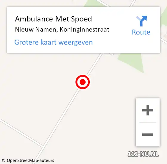 Locatie op kaart van de 112 melding: Ambulance Met Spoed Naar Nieuw Namen, Koninginnestraat op 3 december 2016 20:18