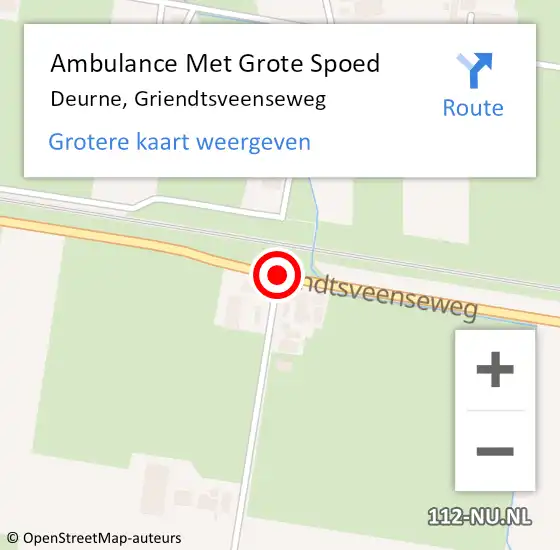 Locatie op kaart van de 112 melding: Ambulance Met Grote Spoed Naar Deurne, Griendtsveenseweg op 4 december 2016 04:35