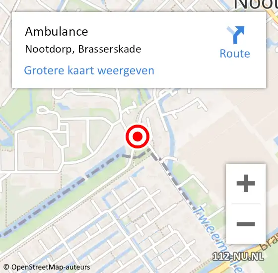 Locatie op kaart van de 112 melding: Ambulance Nootdorp, Brasserskade op 5 december 2016 14:00