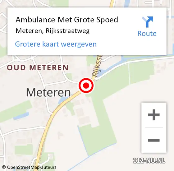 Locatie op kaart van de 112 melding: Ambulance Met Grote Spoed Naar Meteren, Rijksstraatweg op 5 december 2016 15:29
