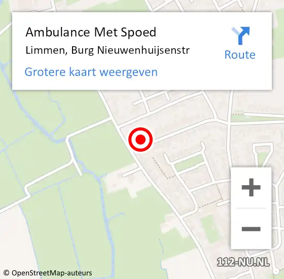 Locatie op kaart van de 112 melding: Ambulance Met Spoed Naar Limmen, Burg Nieuwenhuijsenstr op 6 december 2016 00:04