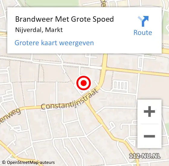 Locatie op kaart van de 112 melding: Brandweer Met Grote Spoed Naar Nijverdal, Markt op 6 december 2016 19:50