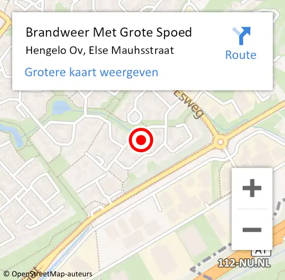 Locatie op kaart van de 112 melding: Brandweer Met Grote Spoed Naar Hengelo Ov, Else Mauhsstraat op 3 januari 2014 17:37