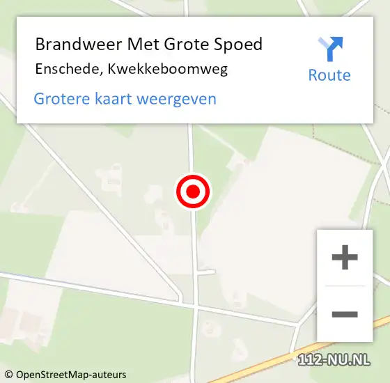 Locatie op kaart van de 112 melding: Brandweer Met Grote Spoed Naar Enschede, Kwekkeboomweg op 7 december 2016 13:45