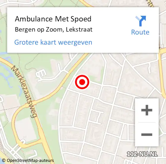 Locatie op kaart van de 112 melding: Ambulance Met Spoed Naar Bergen op Zoom, Lekstraat op 7 december 2016 15:15