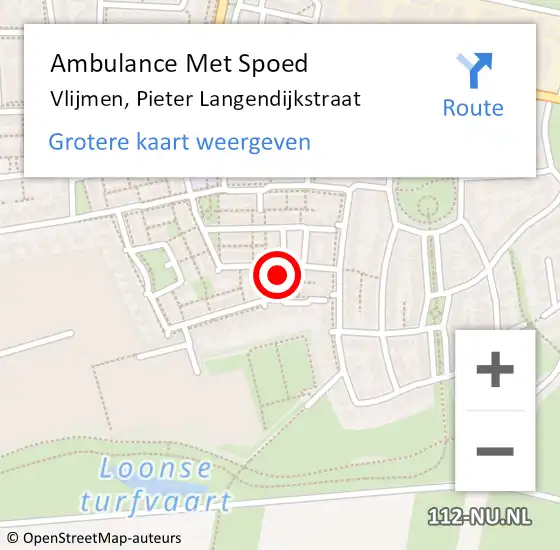 Locatie op kaart van de 112 melding: Ambulance Met Spoed Naar Vlijmen, Pieter Langendijkstraat op 8 december 2016 11:17