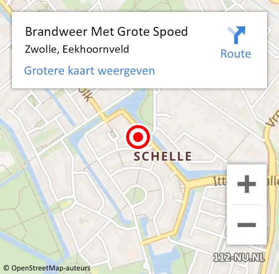 Locatie op kaart van de 112 melding: Brandweer Met Grote Spoed Naar Zwolle, Eekhoornveld op 9 december 2016 18:29
