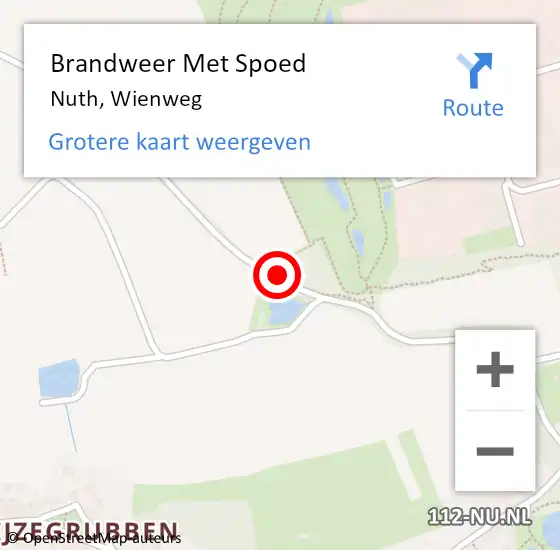 Locatie op kaart van de 112 melding: Brandweer Met Spoed Naar Nuth, Wienweg op 10 december 2016 10:22