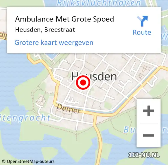 Locatie op kaart van de 112 melding: Ambulance Met Grote Spoed Naar Heusden, Breestraat op 11 december 2016 02:32