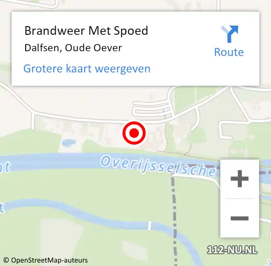 Locatie op kaart van de 112 melding: Brandweer Met Spoed Naar Dalfsen, Oude Oever op 11 december 2016 08:55