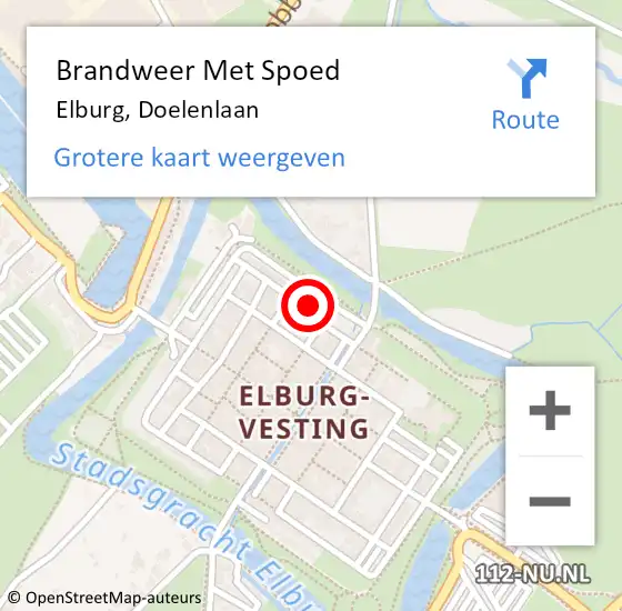 Locatie op kaart van de 112 melding: Brandweer Met Spoed Naar Elburg, Doelenlaan op 11 december 2016 13:34