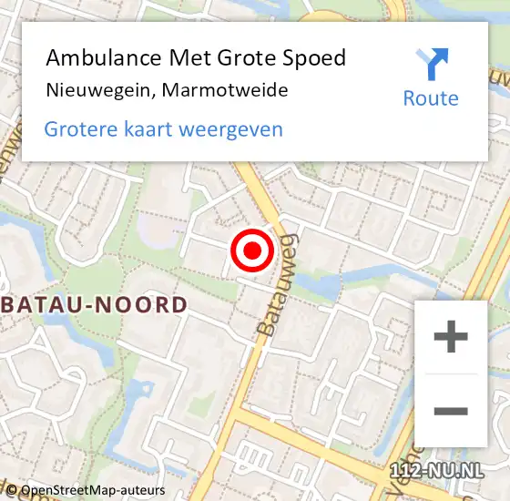 Locatie op kaart van de 112 melding: Ambulance Met Grote Spoed Naar Nieuwegein, Marmotweide op 11 december 2016 14:36