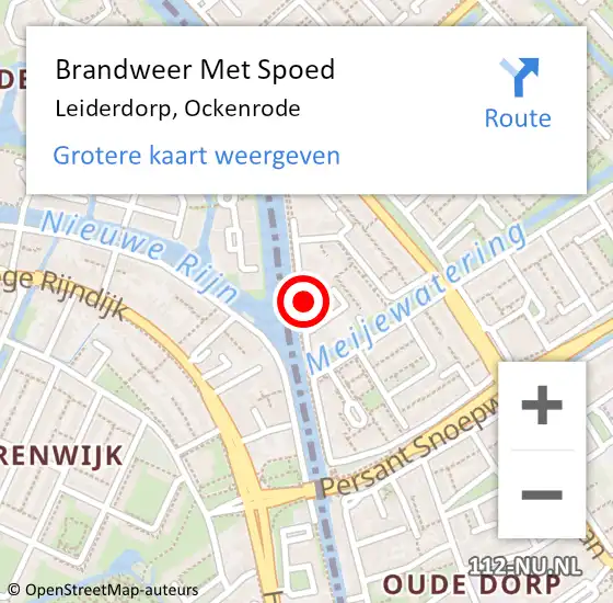Locatie op kaart van de 112 melding: Brandweer Met Spoed Naar Leiderdorp, Ockenrode op 4 januari 2014 06:27