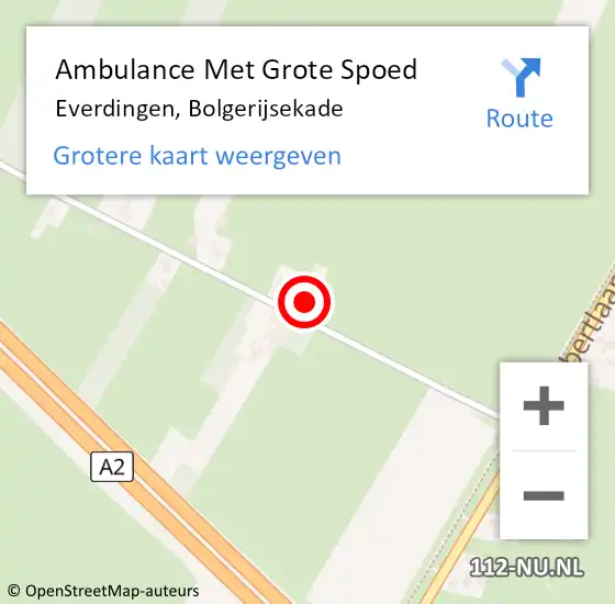 Locatie op kaart van de 112 melding: Ambulance Met Grote Spoed Naar Everdingen, Bolgerijsekade op 11 december 2016 22:30
