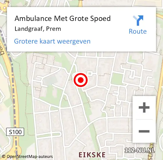 Locatie op kaart van de 112 melding: Ambulance Met Grote Spoed Naar Landgraaf, Prem op 4 januari 2014 07:39