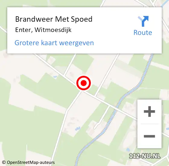 Locatie op kaart van de 112 melding: Brandweer Met Spoed Naar Enter, Witmoesdijk op 13 december 2016 02:00