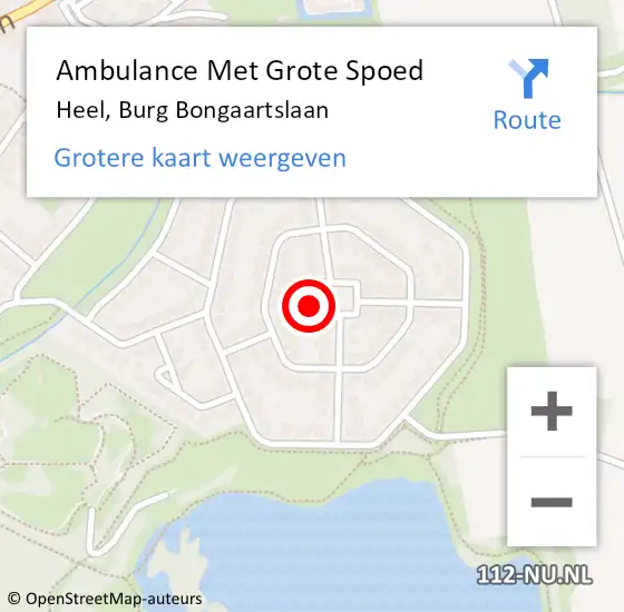 Locatie op kaart van de 112 melding: Ambulance Met Grote Spoed Naar Heel, Burg Bongaartslaan op 13 december 2016 04:54