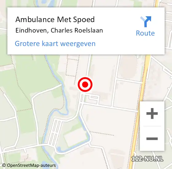 Locatie op kaart van de 112 melding: Ambulance Met Spoed Naar Eindhoven, Charles Roelslaan op 13 december 2016 18:47