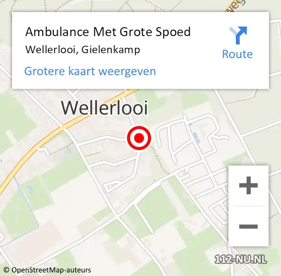 Locatie op kaart van de 112 melding: Ambulance Met Grote Spoed Naar Wellerlooi, Gielenkamp op 14 december 2016 08:23