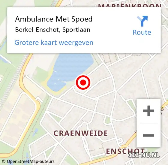Locatie op kaart van de 112 melding: Ambulance Met Spoed Naar Berkel-Enschot, Sportlaan op 14 december 2016 09:21