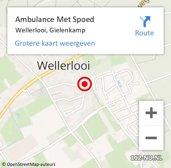 Locatie op kaart van de 112 melding: Ambulance Met Spoed Naar Wellerlooi, Gielenkamp op 14 december 2016 13:50