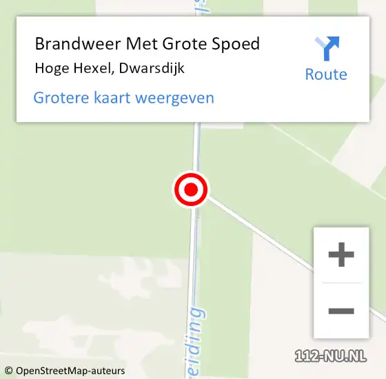 Locatie op kaart van de 112 melding: Brandweer Met Grote Spoed Naar Hoge Hexel, Dwarsdijk op 14 december 2016 18:49