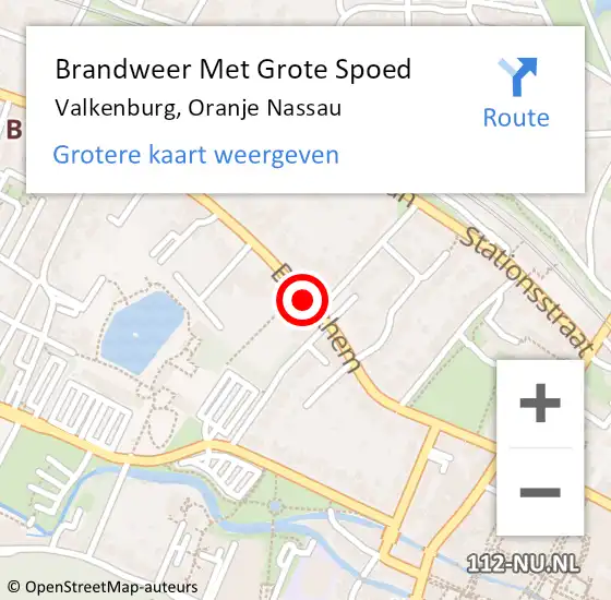 Locatie op kaart van de 112 melding: Brandweer Met Grote Spoed Naar Valkenburg, Oranje Nassau op 16 december 2016 15:13