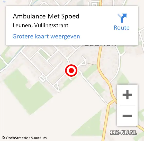 Locatie op kaart van de 112 melding: Ambulance Met Spoed Naar Leunen, Vullingsstraat op 17 december 2016 03:13