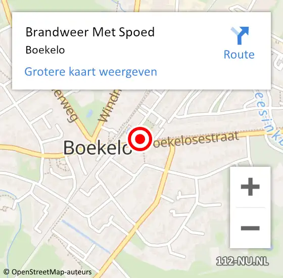Locatie op kaart van de 112 melding: Brandweer Met Spoed Naar Boekelo op 17 december 2016 04:20