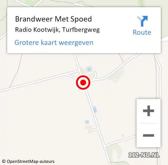 Locatie op kaart van de 112 melding: Brandweer Met Spoed Naar Radio Kootwijk, Turfbergweg op 18 december 2016 11:36