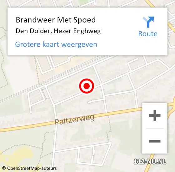 Locatie op kaart van de 112 melding: Brandweer Met Spoed Naar Den Dolder, Hezer Enghweg op 18 december 2016 14:29