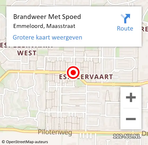 Locatie op kaart van de 112 melding: Brandweer Met Spoed Naar Emmeloord, Maasstraat op 18 december 2016 21:16