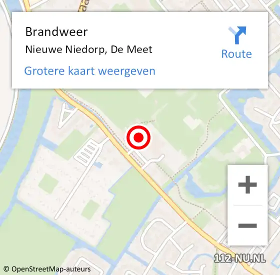Locatie op kaart van de 112 melding: Brandweer Nieuwe Niedorp, De Meet op 19 december 2016 10:26