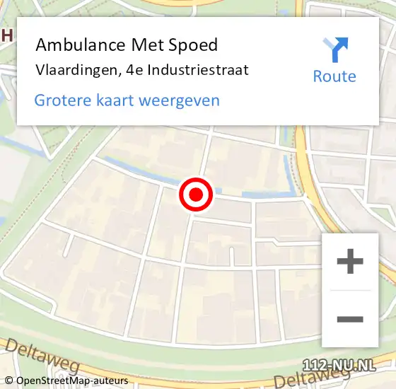 Locatie op kaart van de 112 melding: Ambulance Met Spoed Naar Vlaardingen, 4e Industriestraat op 19 december 2016 12:00