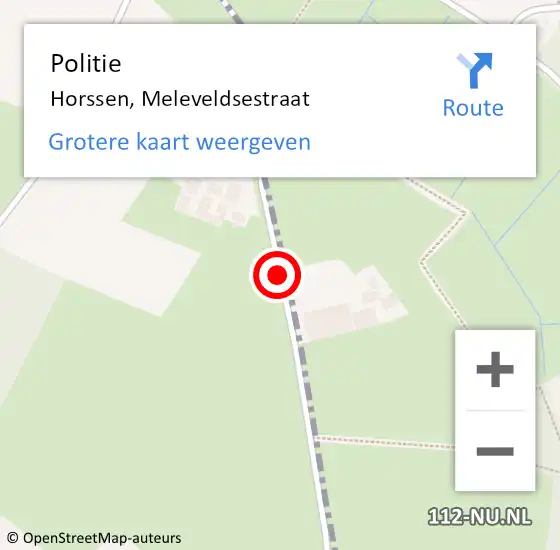 Locatie op kaart van de 112 melding: Politie Horssen, Meleveldsestraat op 20 december 2016 19:46