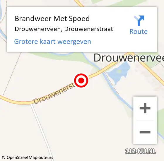 Locatie op kaart van de 112 melding: Brandweer Met Spoed Naar Drouwenerveen, Drouwenerstraat op 6 september 2013 18:12