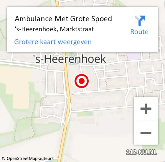 Locatie op kaart van de 112 melding: Ambulance Met Grote Spoed Naar 's-Heerenhoek, Marktstraat op 23 december 2016 18:29