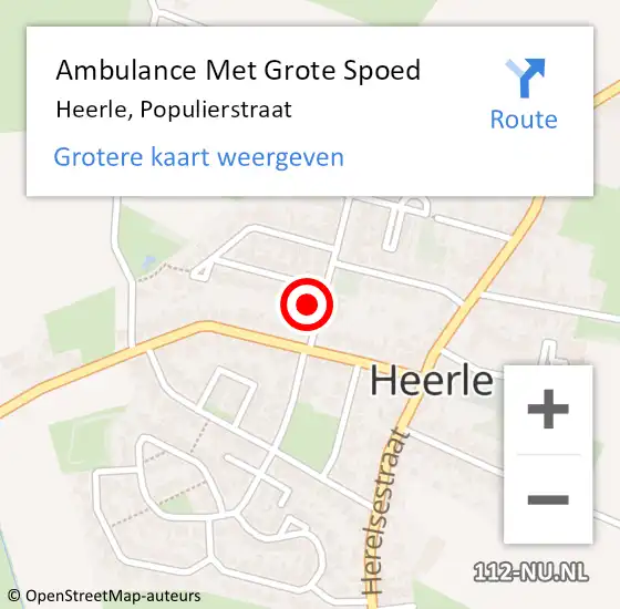 Locatie op kaart van de 112 melding: Ambulance Met Grote Spoed Naar Heerle, Populierstraat op 24 december 2016 07:37