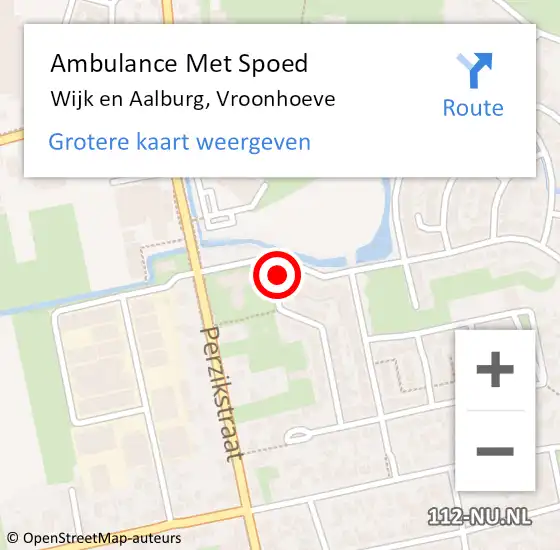 Locatie op kaart van de 112 melding: Ambulance Met Spoed Naar Wijk en Aalburg, Vroonhoeve op 24 december 2016 14:50