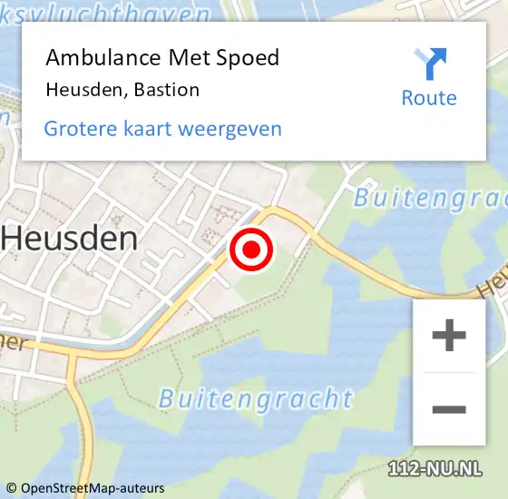 Locatie op kaart van de 112 melding: Ambulance Met Spoed Naar Heusden, Bastion op 5 januari 2014 19:00
