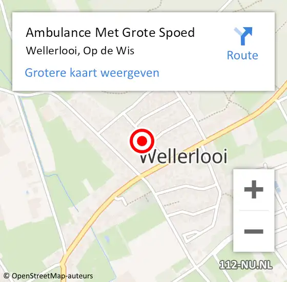 Locatie op kaart van de 112 melding: Ambulance Met Grote Spoed Naar Wellerlooi, Op de Wis op 25 december 2016 13:51