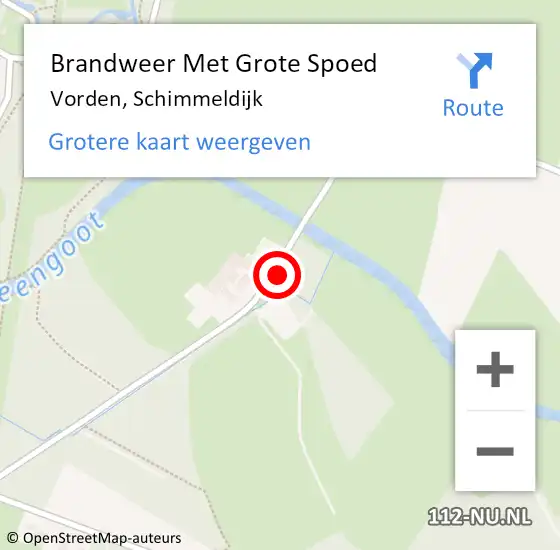 Locatie op kaart van de 112 melding: Brandweer Met Grote Spoed Naar Vorden, Schimmeldijk op 25 december 2016 14:13