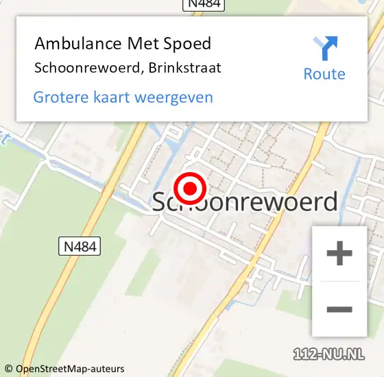 Locatie op kaart van de 112 melding: Ambulance Met Spoed Naar Schoonrewoerd, Brinkstraat op 26 december 2016 04:42