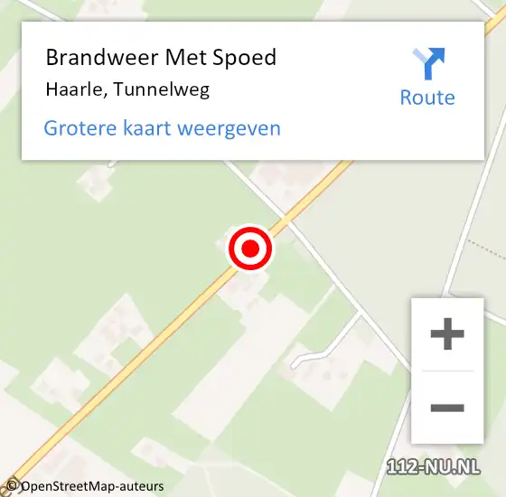 Locatie op kaart van de 112 melding: Brandweer Met Spoed Naar Haarle, Tunnelweg op 26 december 2016 14:52