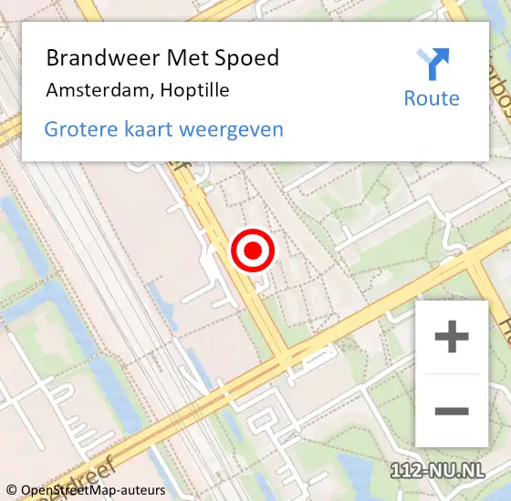 Locatie op kaart van de 112 melding: Brandweer Met Spoed Naar Amsterdam, Hoptille op 26 december 2016 16:38