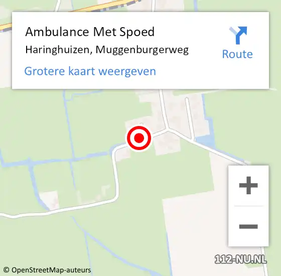 Locatie op kaart van de 112 melding: Ambulance Met Spoed Naar Haringhuizen, Muggenburgerweg op 26 december 2016 18:11